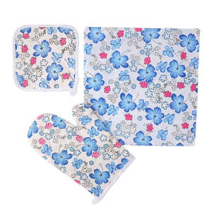 ชุดผ้ากันเปื้อนครัว 3 ชิ้น - สีฟ้า - Product Image 2