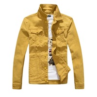 Vestes en jean classiques pour hommes, 100% coton, coupe-vent, respirantes, décontractées, élégantes, vêtements d'extérieur de haute qualité, personnalisables OEM/ODM