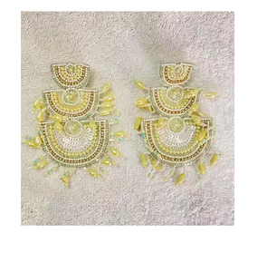 Nature-Inspired Custom <b>Flower</b> Shaped Embroidery Earrings Eco-Friendly Handwoven Vintage Jewelry Parties Fashion Earrings - Product Image 6