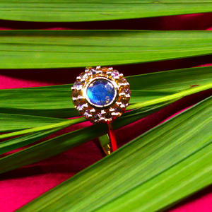 Vêtements de mariage en argent sterling 925 plaqué or bijoux Kyanite perle pierres précieuses femmes portent une bague classique - Product Image 6