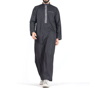 Kaftan Jubbah Thobe pour homme, couleur unie, vêtements arabes Daffah, vêtements islamiques pour adultes, Thobe musulman à vendre, léger, service OEM - Product Image 1