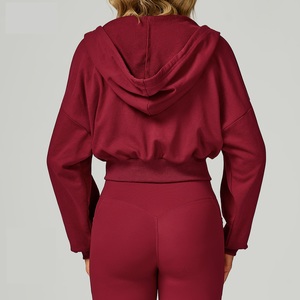 Nuevo Tipo de sudadera deportiva compacta para mujer, cómoda de usar, Sudadera con capucha recortada, jersey con cremallera, sudaderas con capucha para mujer - Product Image 2