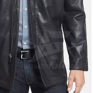 Veste d'hiver moderne avec intérieur doux et confortable pour hommes élégants, veste en cuir, mode quotidienne - Product Image 4