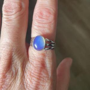 แหวนเงินทำด้วยมือสไตล์ Boho เครื่องประดับ925เงินสเตอร์ลิงแหวนอัญมณีโอปอลสีเงินสเตอร์ลิงเครื่องประดับสำหรับผู้หญิงของขวัญสำหรับผู้หญิงสำหรับเธอ - Product Image 2