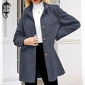 Abrigo de Mujer de Gamuza y Lana, Cortavientos, Transpirable, Duradero y Suave para Uso Diario, Moda Urbana de Invierno, Viajes - Product Image 3