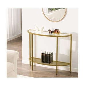 Tables de console en métal fini antique attrayant pour les petits espaces avec une polyvalence fonctionnelle et décorative - Product Image 2