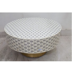 Reposapiés con incrustaciones de nácar para dormitorio y salón, taburete decorativo hecho a mano con incrustaciones de nácar para decoración de interiores - Product Image 5