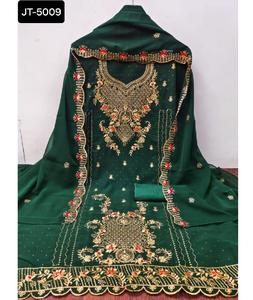 Offre Spéciale Design Exclusif de Broderie Fantaisie Salwar Kameez Partywear Kurti Pantalon Ensemble avec Bordure en Dentelle Dupatta Ensemble pour Femme - Product Image 1