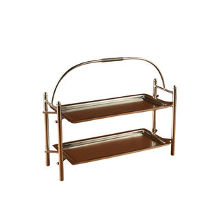 Luxury Double-Layer Storage Tray Metal Cake <b>Stand</b> <b>Afternoon</b> <b>Tea</b> Dessert Table Display <b>Stand</b> - Product Image 1
