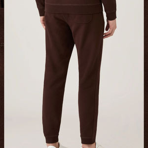 Pantalon de jogging personnalisé en coton uni à imprimé bouffant Pantalon de jogging brodé Baggy surdimensionné en polaire marron pantalon de survêtement pour homme - Product Image 6