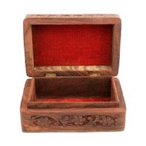 Joyero de madera maciza decorativo pequeño hecho a mano, caja de accesorios para mujer, organizador de joyas, venta al por mayor - Product Image 5