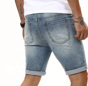 Short en jean pour hommes Short en jean d'été décontracté à la mode ajusté confortable à la taille Short en jean Out Wear Gray Shade Faded Casual Short - Product Image 6
