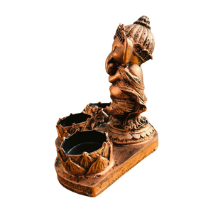 Statue de Ganesh Ji en résine peinte à la main, artisanale, tendance, décoration religieuse traditionnelle pour la maison, décoration de mariage, debout, avec flûte - Product Image 5