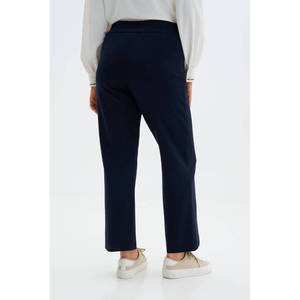 Pantalon Oxford décontracté - Bleu marine respirant avec côtés élastiqués, taille haute et basse - Product Image 6