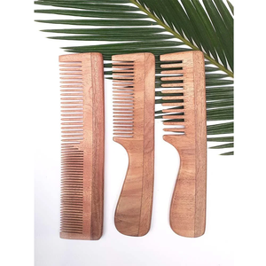 2025 meilleur peigne à dents larges organique de neem fait à la main en Inde combat la perte de cheveux démangeaisons pellicules favorise la circulation du cuir chevelu croissance des cheveux - Product Image 3