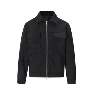 Veste d'hiver sophistiquée en cuir suédé pour hommes charbon de bois conçue avec des lignes épurées, un intérieur doux et une chaleur fiable pour les villes - Product Image 4