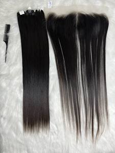 Extensions de cheveux vietnamiens 100% naturels non traités, cuticules alignées, avec closure en dentelle - Product Image 2