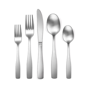 Ensemble de couverts élégants en acier inoxydable, plaqué argent et poignée martelée de haute qualité - Product Image 6