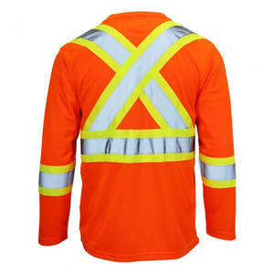 2025 Hi Vis Reflective <b>Shirt</b> <b>Orange</b> Unisex Long Sleeve Safety T <b>Shirt</b> Low MOQ Custom Logo Safety T <b>Shirt</b> <b>for</b> <b>Man</b> - Product Image 5