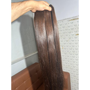 Extensiones de cabello humano Remy natural y recto 100%, precio al por mayor de exportador indio, cutículas sin procesar alineadas, baratas - Product Image 1