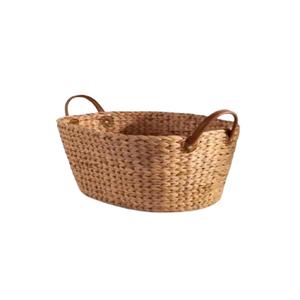 Panier de rangement multifonctionnel en jacinthe d'eau naturelle, durable, flexible et moderne, avec poignées, pour vêtements - Product Image 4