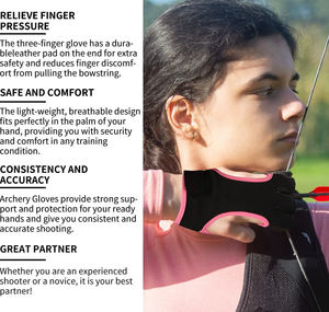 Guantes de Tiro con Arco de Tres Dedos para Hombres, Mujeres, Adolescentes y Adultos, Guantes para Principiantes para Práctica de Tiro con Arco - Product Image 4