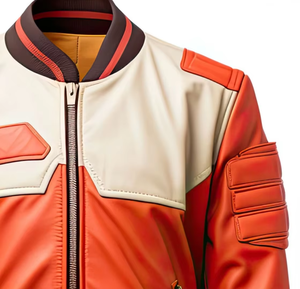 Blouson de moto de course unisexe coupe-vent grande taille en cuir personnalisable - Product Image 3