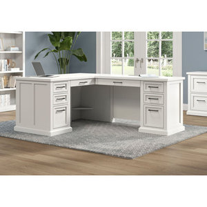 Modern L-Shaped Executive <b>Desk</b> Engineered Wood <b>Height</b> <b>Adjustable</b> Power Ready for Office & Home Study - Product Image 1