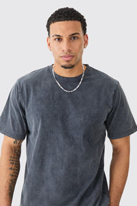 Camiseta personalizada para hombre con lavado ácido 100% algodón de gran tamaño de talla grande con estampado gráfico Logo Vintage camiseta para hombres hecha en Pakistán - Product Image 5