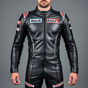 Traje de carrera de motocicleta de cuero genuino | Ajuste personalizado de una pieza | Deslizadores de rodilla y codo reemplazables | Suministro de alta calidad - Product Image 5