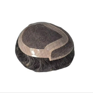 Perruque Taz Hair BD en cheveux humains, ondulée, prothèse, 100% cheveux chinois Remy, toupet à dentelle frontale avec base mono - Product Image 5