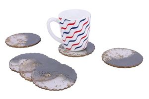 จานรองแก้วเรซินเปลือกหอยสไตล์นางฟ้าโดยงานฝีมือ HF ปรับปรุงการตกแต่งโต๊ะที่ทันสมัยสำหรับการจัดประสบการณ์การรับประทานอาหาร - Product Image 3