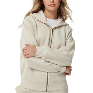 บริการ OEM เสื้อฮู้ดซิปผู้หญิงสำหรับฤดูหนาว โลโก้ด้านหน้า ผ้าฝ้าย 100% ระบายอากาศได้ดี คุณภาพสูง ออกแบบตามสั่ง - Product Image 1