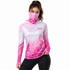 Chemise de pêche à manches longues à capuche pour homme, tie-dye, en spandex et polyester, anti-UV UPF 50, pull respirant imprimé pour adultes - Product Image 2