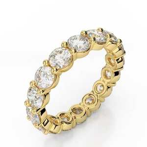 Anillo de Oro Real de 14k, Diseños Minimalistas, Anillo de Diamantes para Mujer, Anillo de Oro Puro Personalizado con Diamante Moissanita de la India - Product Image 1