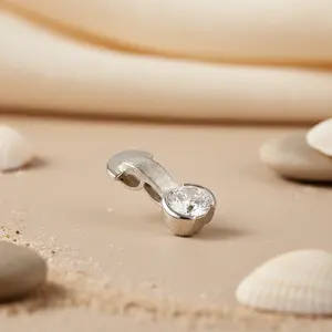 Colgante Moderno de Plata con Cristal y Circonita Cúbica para Mujer, Dijes de Joyería Contemporánea - Product Image 3