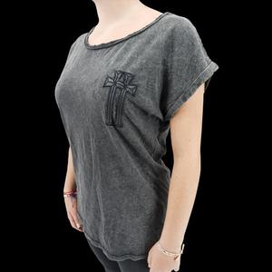 Camiseta de mujer con logotipo personalizado con estilo lavado a la Piedra/lavado ácido único - Product Image 4