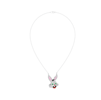 Pendentif Lapin Cartoon en Diamant Or 18K pour Femme, Diamants Naturels Certifiés IGI Taille Ronde Brillante, Bijoux Fins