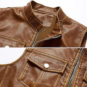 Gilet en cuir tendance à prix abordable, design haut de gamme, idéal pour l'extérieur en hiver, style personnalisé pour homme - Product Image 5