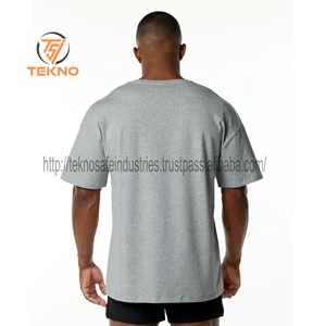 Camiseta de longitud larga de gran tamaño para hombre de algodón 100% Premium, camiseta de longitud larga transpirable de alta calidad con estampado personalizado - Product Image 2
