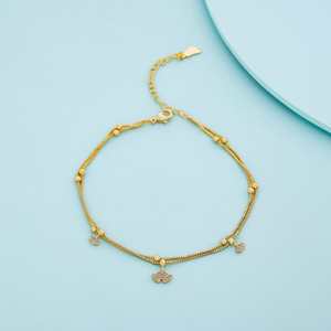 Chaîne de cheville ethnique en cristal de diamant pour soirée - Payal tendance 192491 - Product Image 1