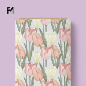 2025 Finemore yumuşak pamuk ile Liberty Tana kumaş leylak laleler yaprakları çiçeği çiçekler saf pamuk çim 76gsm fabrika toptan - Product Image 2