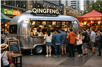 Cuisine mobile professionnelle sur remorque avec équipement complet pour la restauration de burgers et de tacos