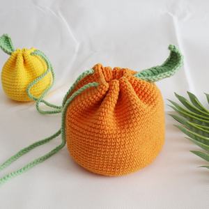 Original Ugly Orange Closure Bag Pure Handmade Wool Knitted Coin <b>Purse</b> Fresh & <b>Cute</b> Custom Fashion Accessory by Handmade Team - Product Image 2