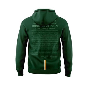 Sweats à capuche en coton 100% pour hommes, vêtements d'usine respirants avec motif solide imprimé numériquement OEM Service Front Logo Winter Hooded Collar - Product Image 2