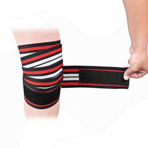 Haute qualité néoprène rouge blanc noir couleur combinaison élastique genou enveloppes pour fermeture robuste respirant unisexe Gym - Product Image 3