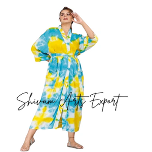 ชุดกิโมโนใส่ชายหาดสไตล์ชนเผ่าทำมือโดยผู้ผลิตที่มีฝีมือ - Product Image 1