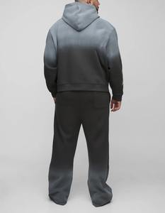 Ensemble de survêtement pour homme style ample motif dégradé 2026, motif gaufré personnalisé, sweat à capuche à manches régulières et cordon de serrage, tenue d'entraînement sobre - Product Image 6