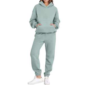 Conjunto de chándal unisex al por mayor, conjunto de sudadera polar con capucha para hombre y mujer, diseño de logotipo personalizado, chándal de algodón informal para entrenamiento al aire libre - Product Image 5