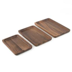 Plateau et assiette rectangulaires en bois de qualité supérieure pour servir le dessert, le café, le thé, plateau en bois de noyer - Product Image 3